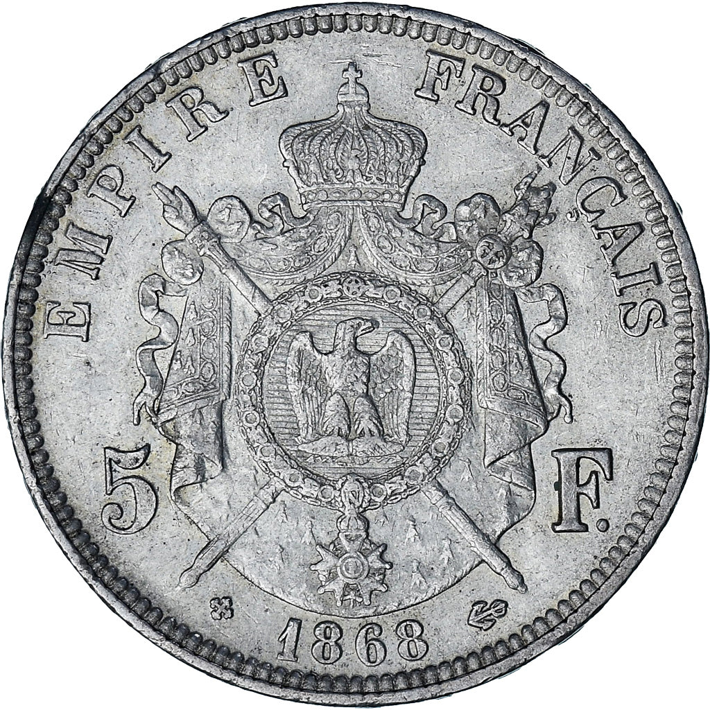 Monnaie, France, Napoleon III, 5 Francs, 1868, Strasbourg, TTB+, Argent