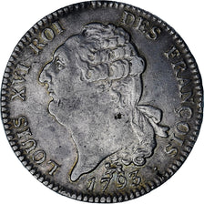 Coin, France, Louis XVI, ECU, 6 Livres, 1793, Paris, AU(50-53), Silver