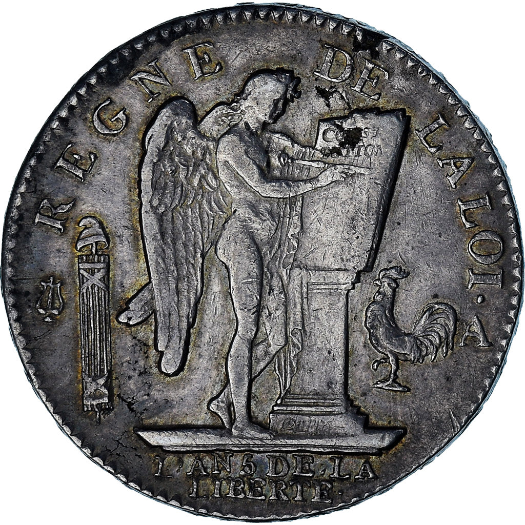 Coin, France, Louis XVI, ECU, 6 Livres, 1793, Paris, AU(50-53), Silver