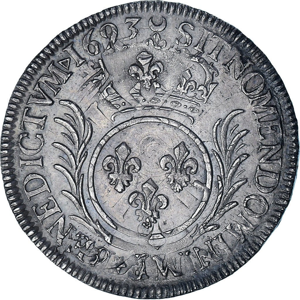 Coin, France, Louis XIV, 1/2 Ecu aux palmes, 1693, Paris, réformé, EF(40-45)