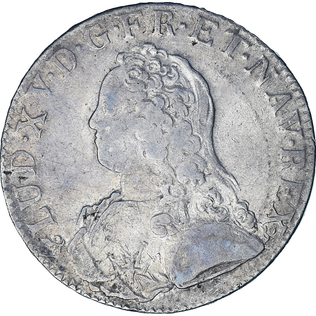 Coin, France, Louis XV, Ecu aux branches d'olivier, 1727, Rouen, VF(30-35)