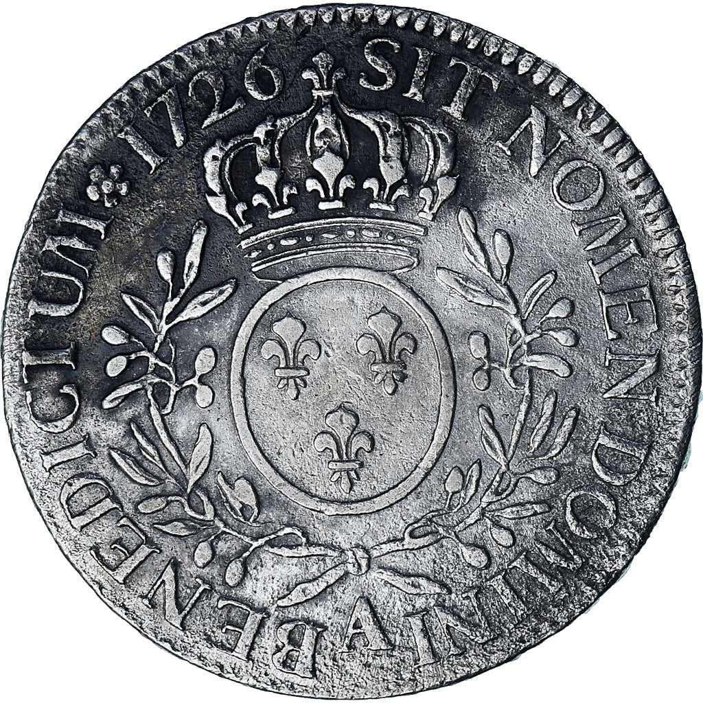 Coin, France, Louis XV, Ecu aux branches d'olivier, 1726, Paris, VF(30-35)
