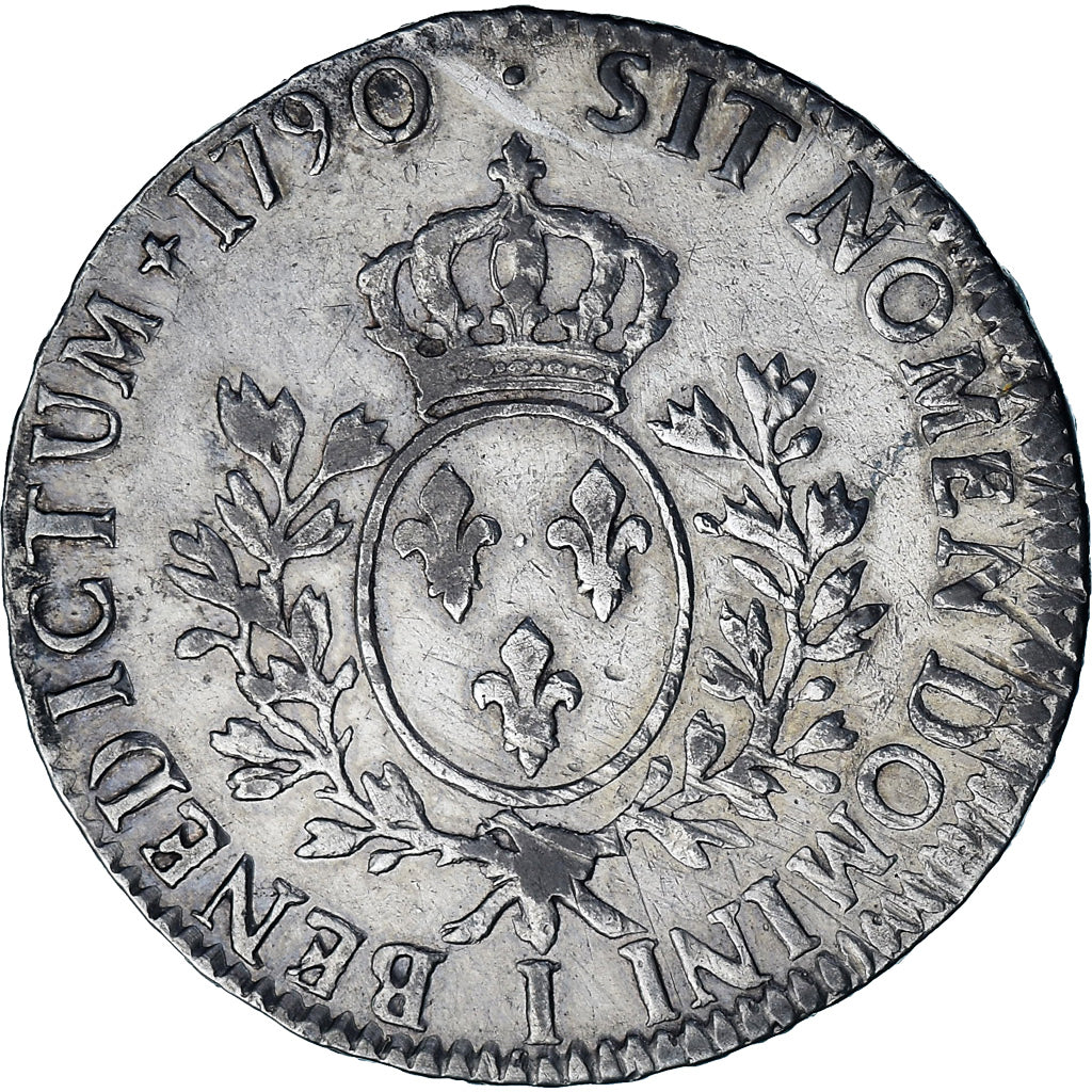 Coin, France, Ecu aux branches d'olivier, 1790, Limoges, EF(40-45), Silver