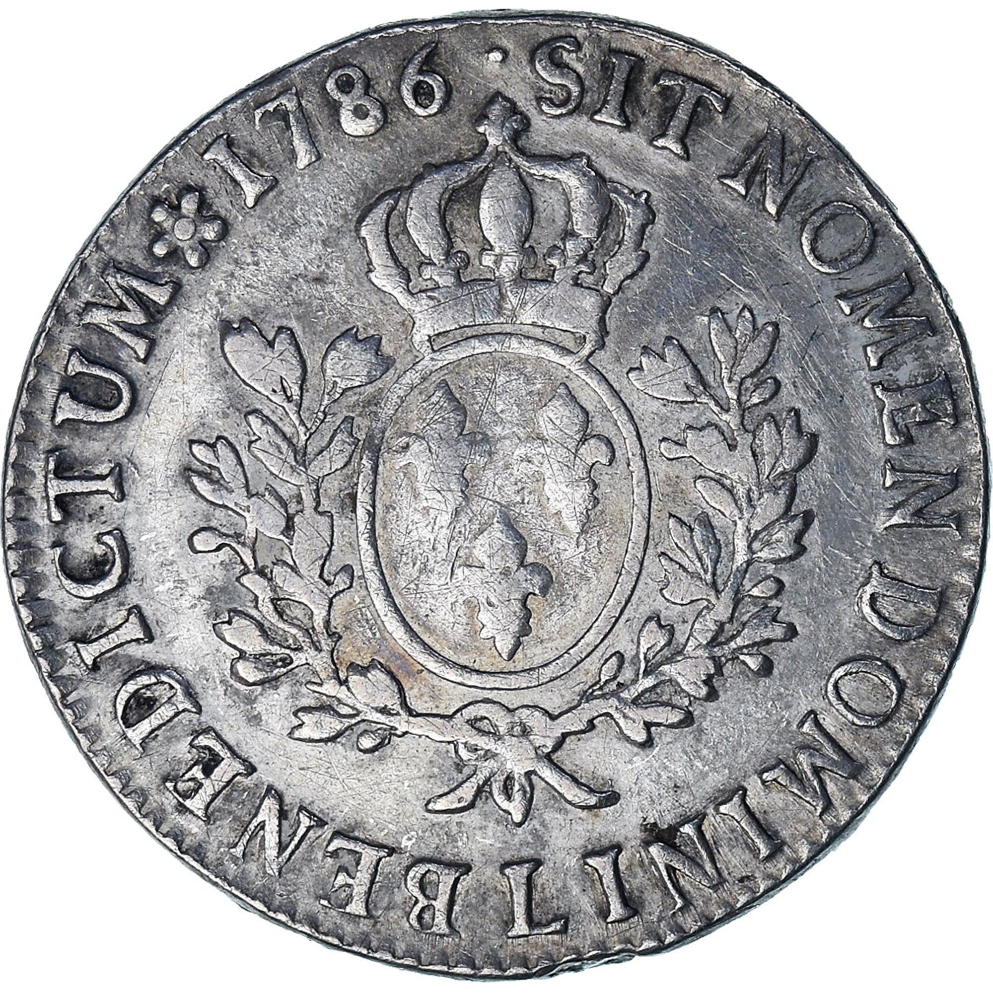 Moneta, Francia, Louis XVI, Ecu aux branches d'olivier, 1786, Bayonne, MB+