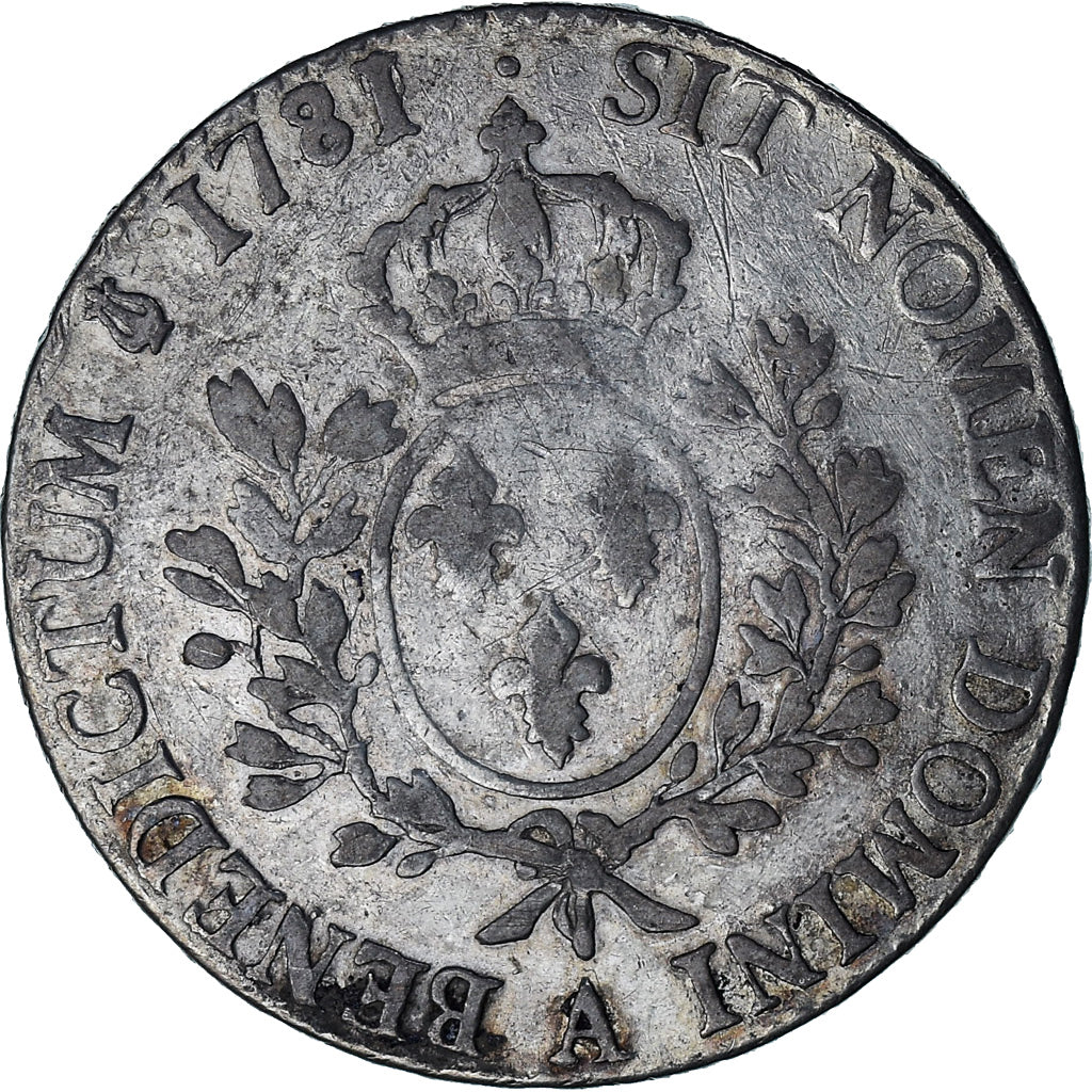 Moneta, Francia, Louis XVI, Ecu aux branches d'olivier, 1781, Paris, MB+