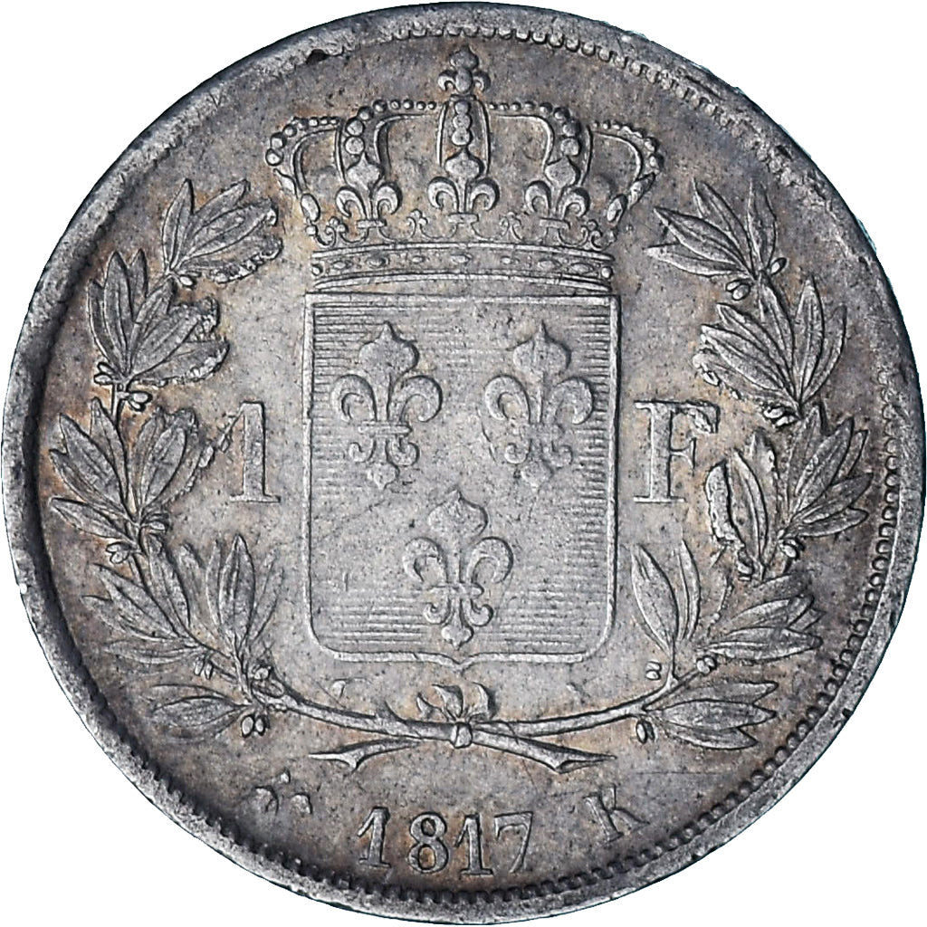 Moneta, Francia, Louis XVIII, Franc, 1817, Bordeaux, MB+, Argento, KM:709.6
