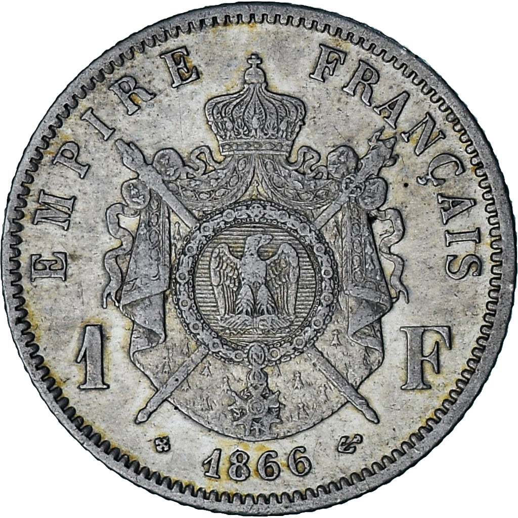Monnaie, France, Napoleon III, Franc, 1866, Strasbourg, TTB+, Argent