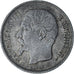 Moneta, Francia, Napoleon III, Franc, 1860, Paris, hand, BB, Argento, KM:779.1