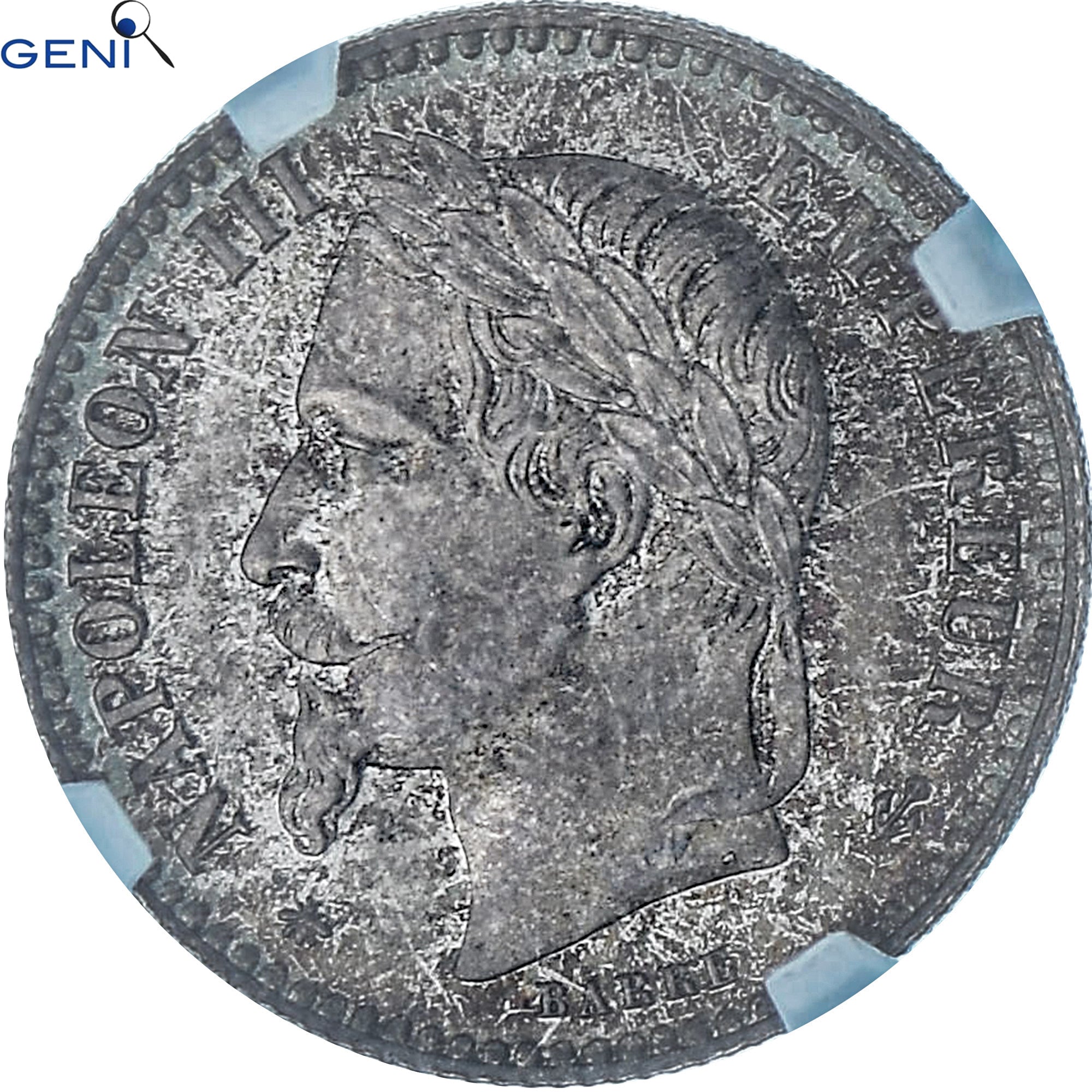 Munten, Frankrijk, Napoleon III, 50 Centimes, 1867, Paris, GENI, MS66, FDC