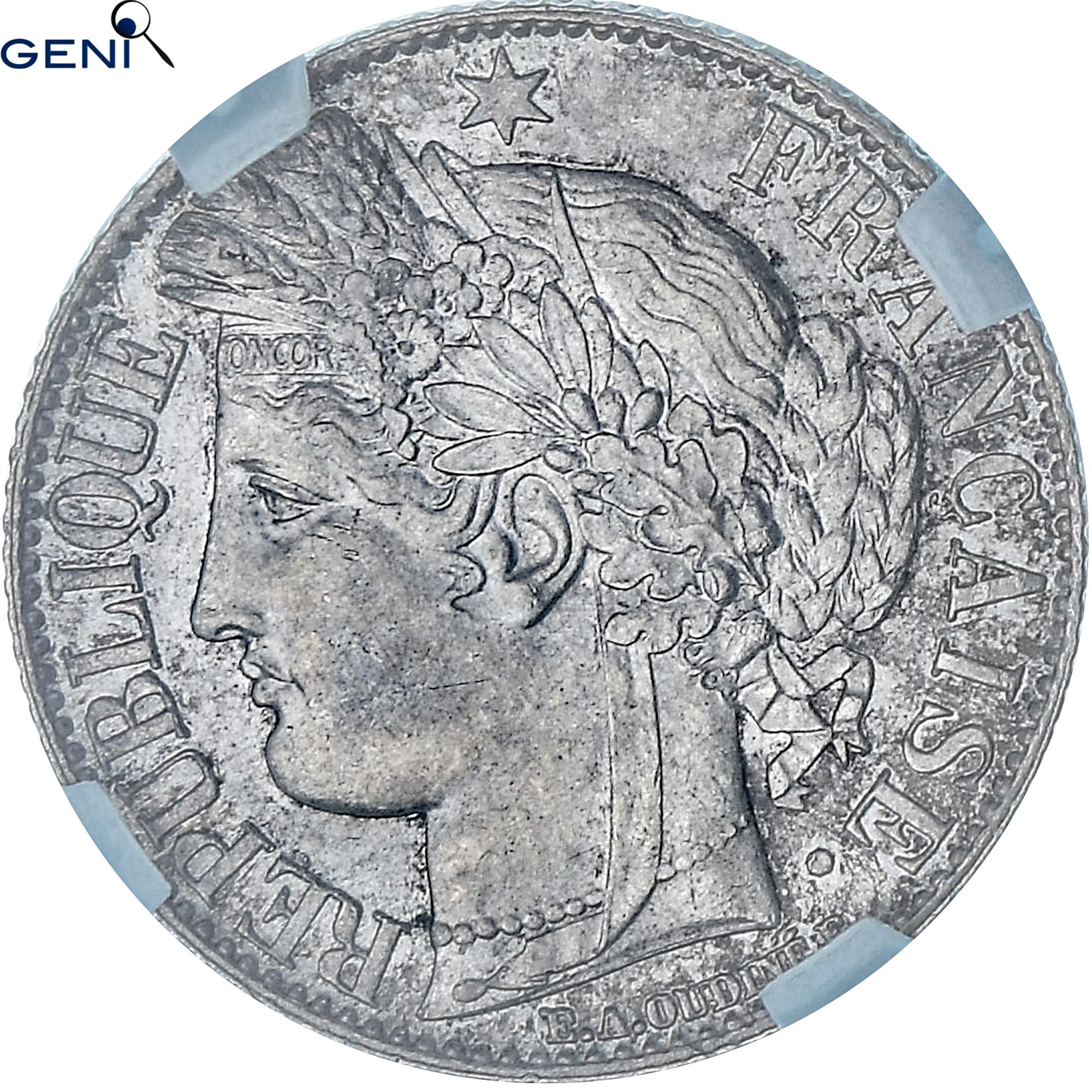 Coin, France, Cérès, Franc, 1887, Paris, GENI, MS65, MS(65-70), Silver