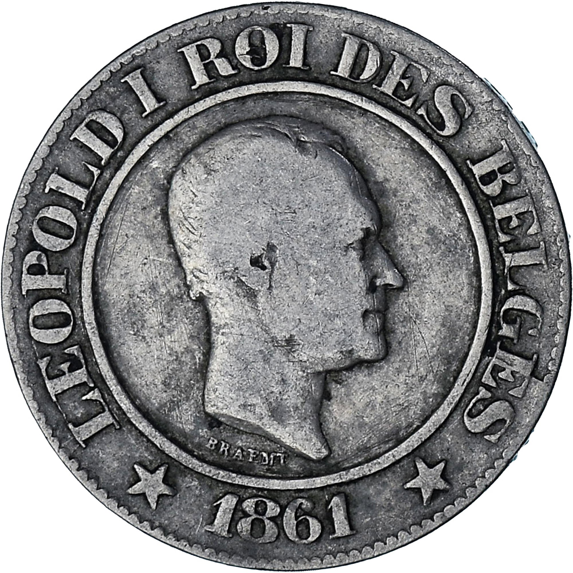 Coin, Belgium, Leopold I, 20 Centimes, 1861, VF(30-35), Copper-nickel, KM:20