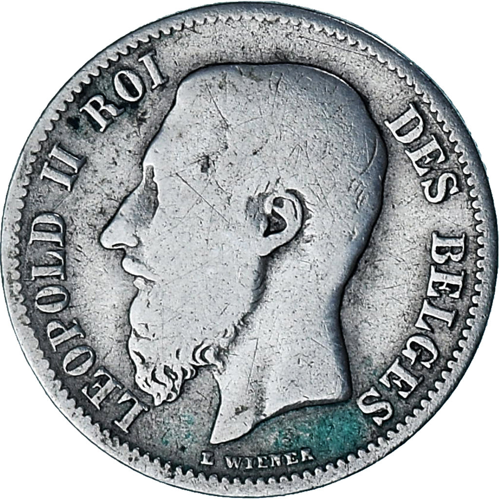 Münze, Belgien, Leopold II, 50 Centimes, 1898, S, Silber, KM:26