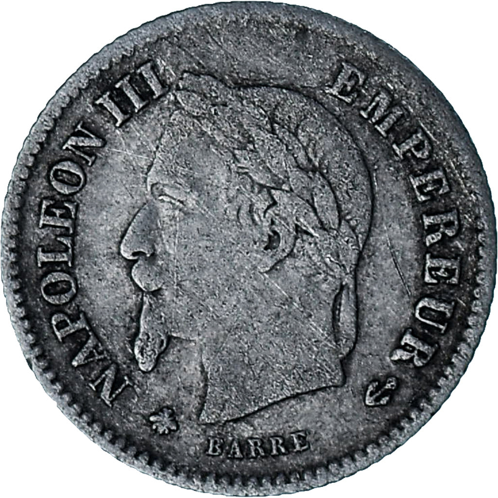Moeda, França, Napoleon III, 20 Centimes, 1867, Paris, VF(30-35), Prata