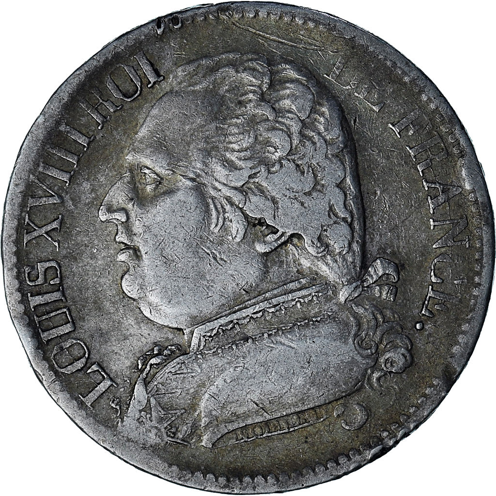 France, Louis XVIII, 5 Francs, Louis XVIII, 1815, Bayonne, Argent, TB+