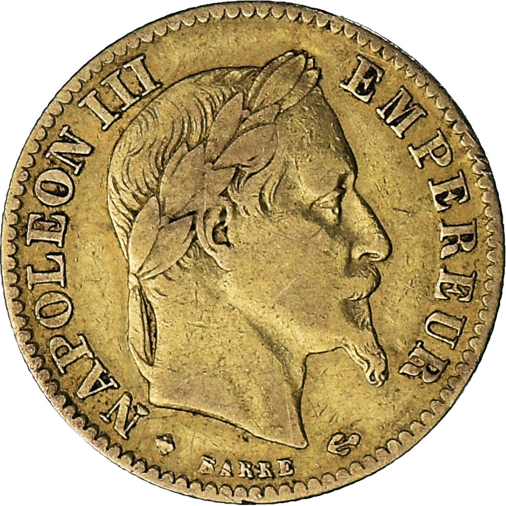 Coin, France, Napoleon III, 10 Francs, 1863, Strasbourg, VF(30-35), Gold