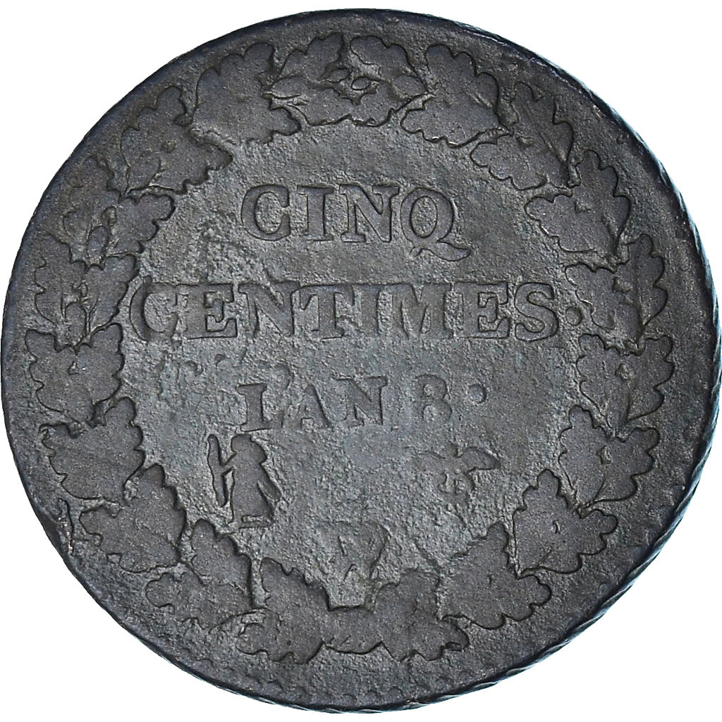 Moneta, Francja, Dupré, 5 Centimes, AN 8, Lille, VF(20-25), Brązowy