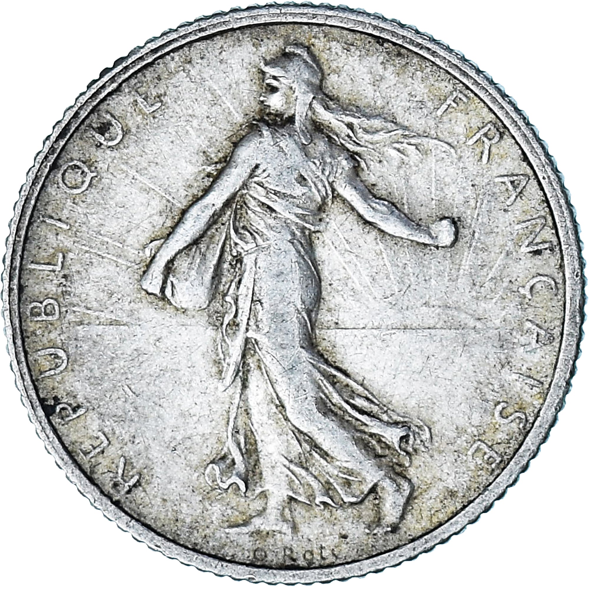Coin, France, Semeuse, Franc, 1916, Paris, EF(40-45), Silver, KM:844.1