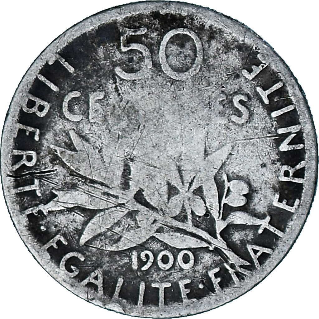 Coin, France, Semeuse, 50 Centimes, 1900, Paris, F(12-15), Silver, KM:854