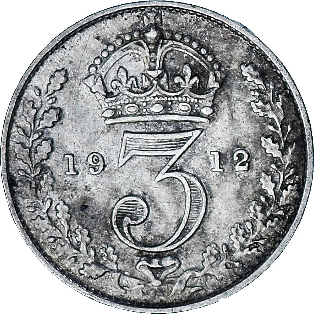 Coin, Great Britain, George V, 3 Pence, 1912, EF(40-45), Silver, KM:813