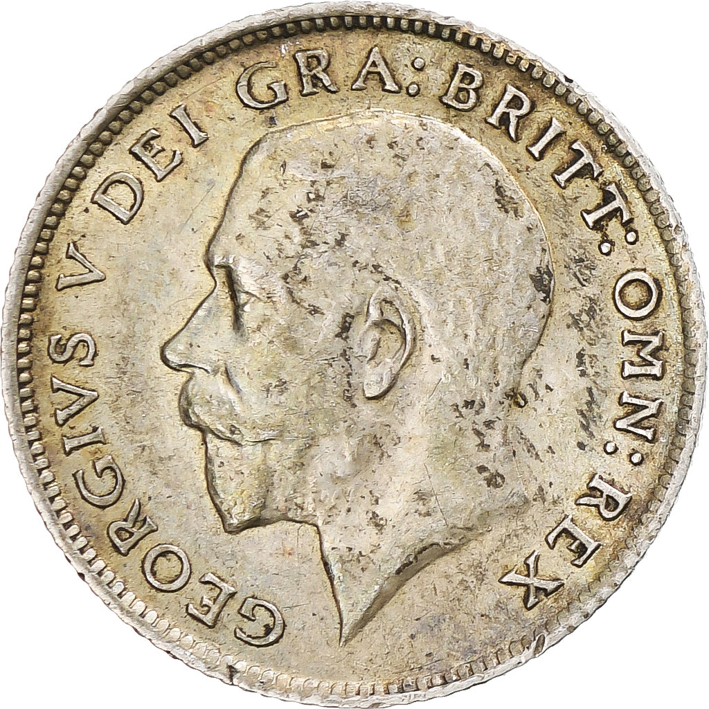 Coin, Great Britain, George V, 6 Pence, 1917, EF(40-45), Silver, KM:815