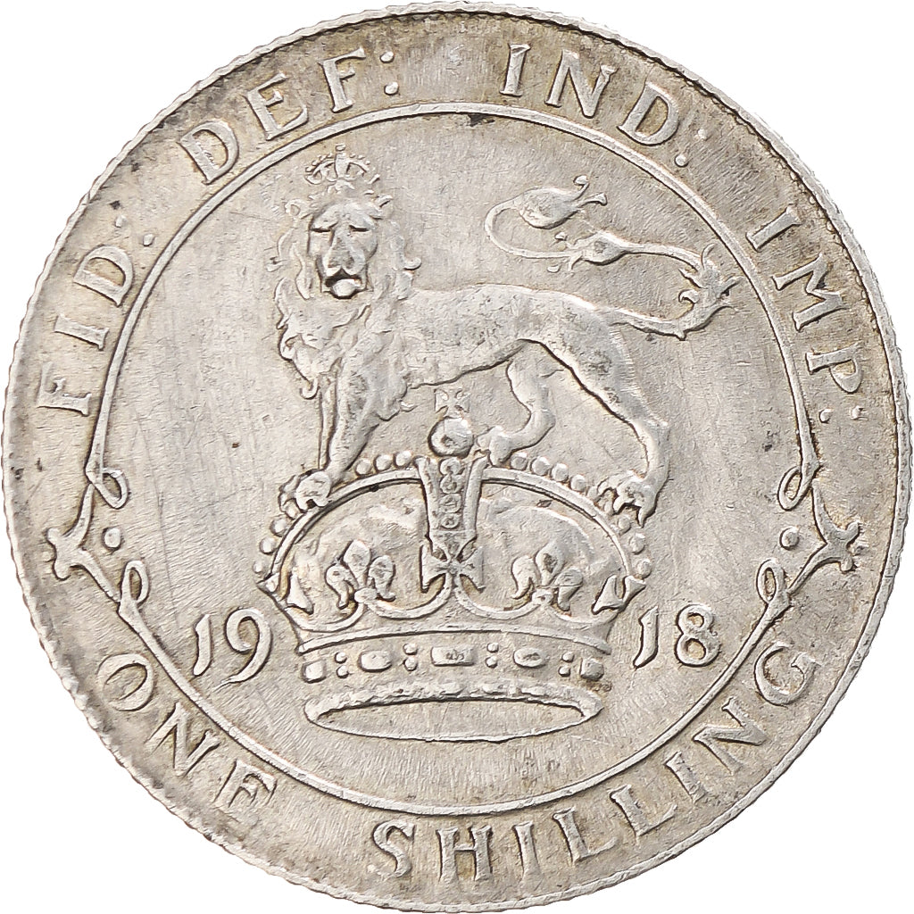 Coin, Great Britain, George V, Shilling, 1918, EF(40-45), Silver, KM:816