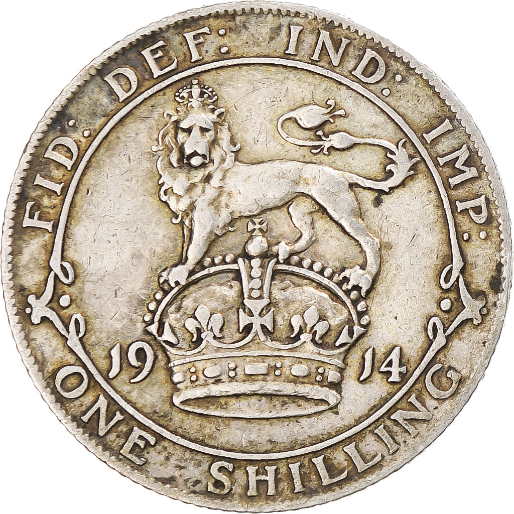 Coin, Great Britain, George V, Shilling, 1914, EF(40-45), Silver, KM:816