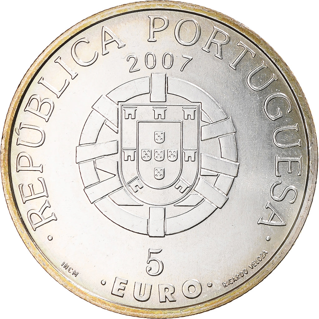 Portugal, 5 Euro, 2007, Lisbon, MS(60-62), Silver, KM:782