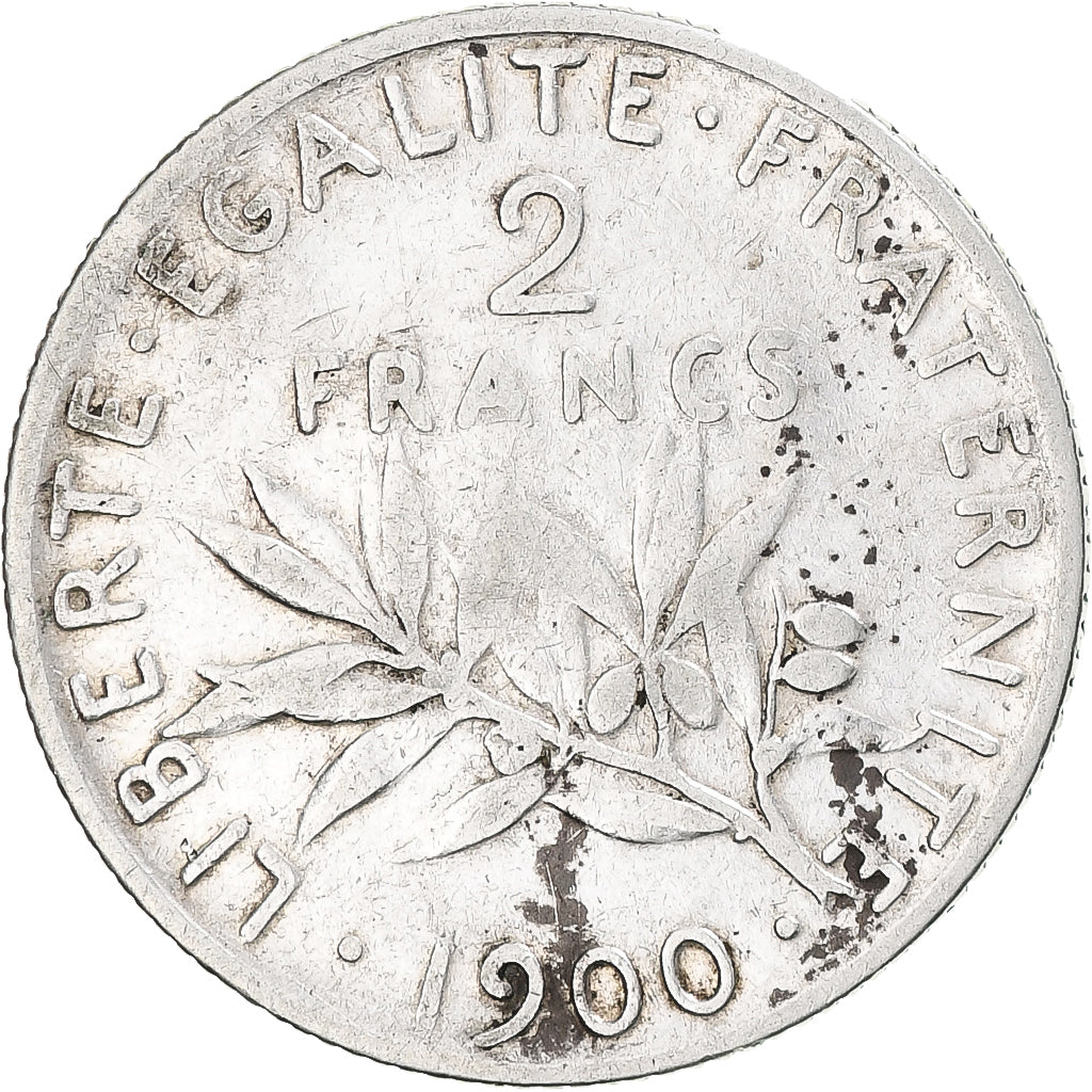 Coin, France, Semeuse, 2 Francs, 1900, Paris, VF(30-35), Silver, KM:845.1