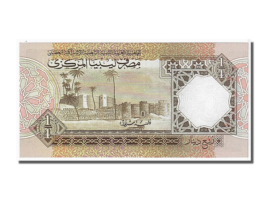 Banconote, Libia, 1/4 Dinar, 1991, FDS