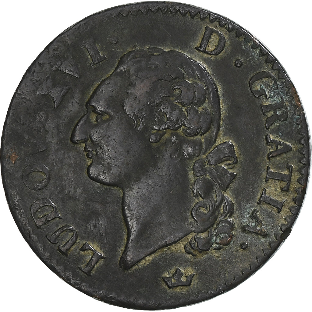 Francia, Louis XVI, Sol ou sou, Sol, 1783, Toulouse, MBC, Cobre, KM:578.10
