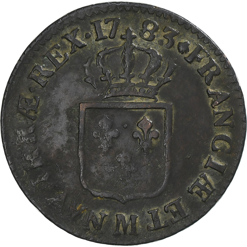 Francia, Louis XVI, Sol ou sou, Sol, 1783, Toulouse, MBC, Cobre, KM:578.10
