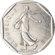 Francja, Semeuse, 2 Francs, 1991, Paris, Bardzo rzadkie, AU(55-58), Nikiel