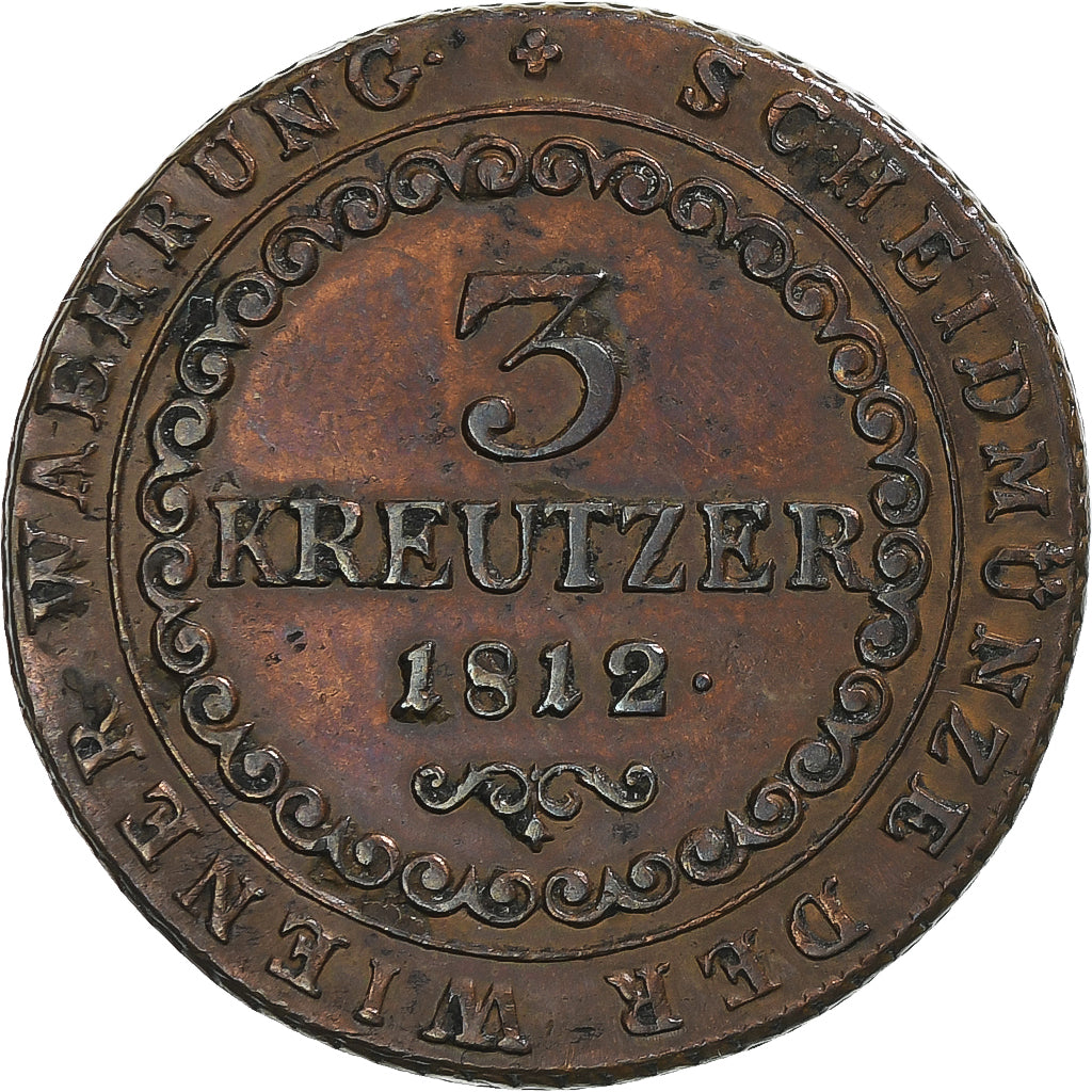Austria, Franz II (I), 3 Kreuzer, 1812, Schmollnitz, AU(50-53), Copper, KM:2116