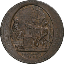 France, 5 Sols, 1792, Birmingham, Monneron, AU(50-53), Bronze, KM:Tn31