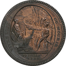 France, 5 Sols, 1792, Birmingham, Monneron, AU(55-58), Bronze, KM:Tn31