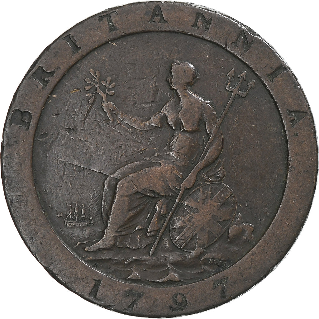 Great Britain, George III, Penny, 1797, EF(40-45), Copper, KM:618