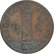 Haiti, 6 Centimes, 1846/AN 43, EF(40-45), Copper, KM:28