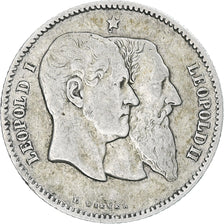 Belgium, Leopold II, Franc, 1880, VF(30-35), Silver, KM:38