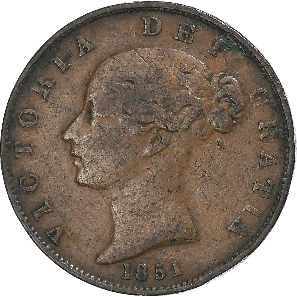 Groot Bretagne, Victoria, 1/2 Penny, 1851, FR+, Koper, KM:726