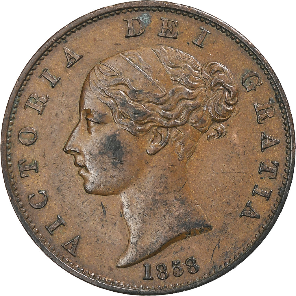 Gran Bretagna, Victoria, 1/2 Penny, 1858, BB, Rame, KM:726