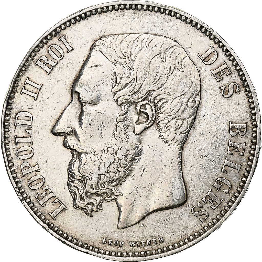 Belgium, Leopold II, 5 Francs, 5 Frank, 1867, Silver, EF(40-45), KM:24