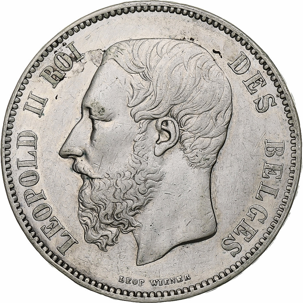 Belgium, Leopold II, 5 Francs, 5 Frank, 1867, Silver, EF(40-45), KM:24
