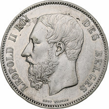 Belgium, Leopold II, 5 Francs, 5 Frank, 1867, Silver, EF(40-45), KM:24