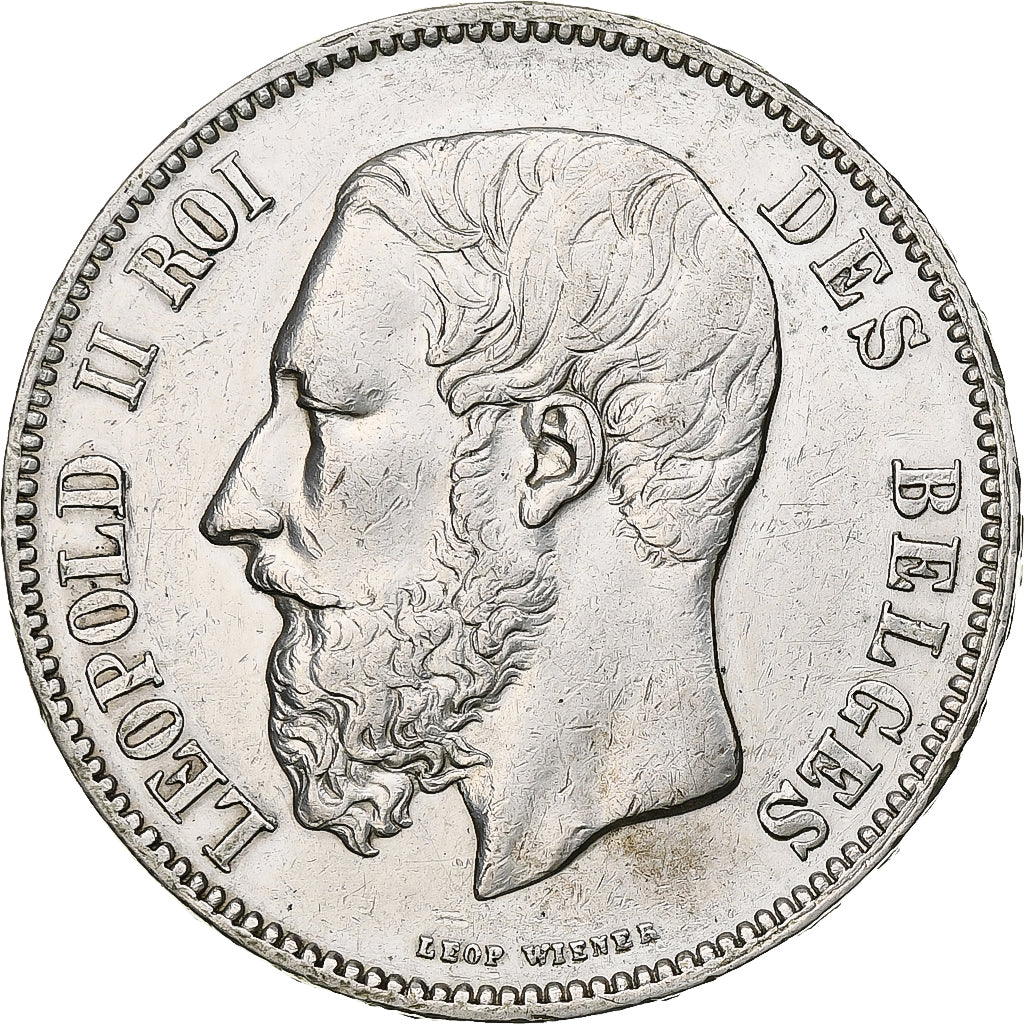 Belgium, Leopold II, 5 Francs, 5 Frank, 1869, Silver, EF(40-45), KM:24