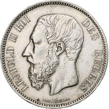 Belgium, Leopold II, 5 Francs, 5 Frank, 1874, Silver, EF(40-45), KM:24
