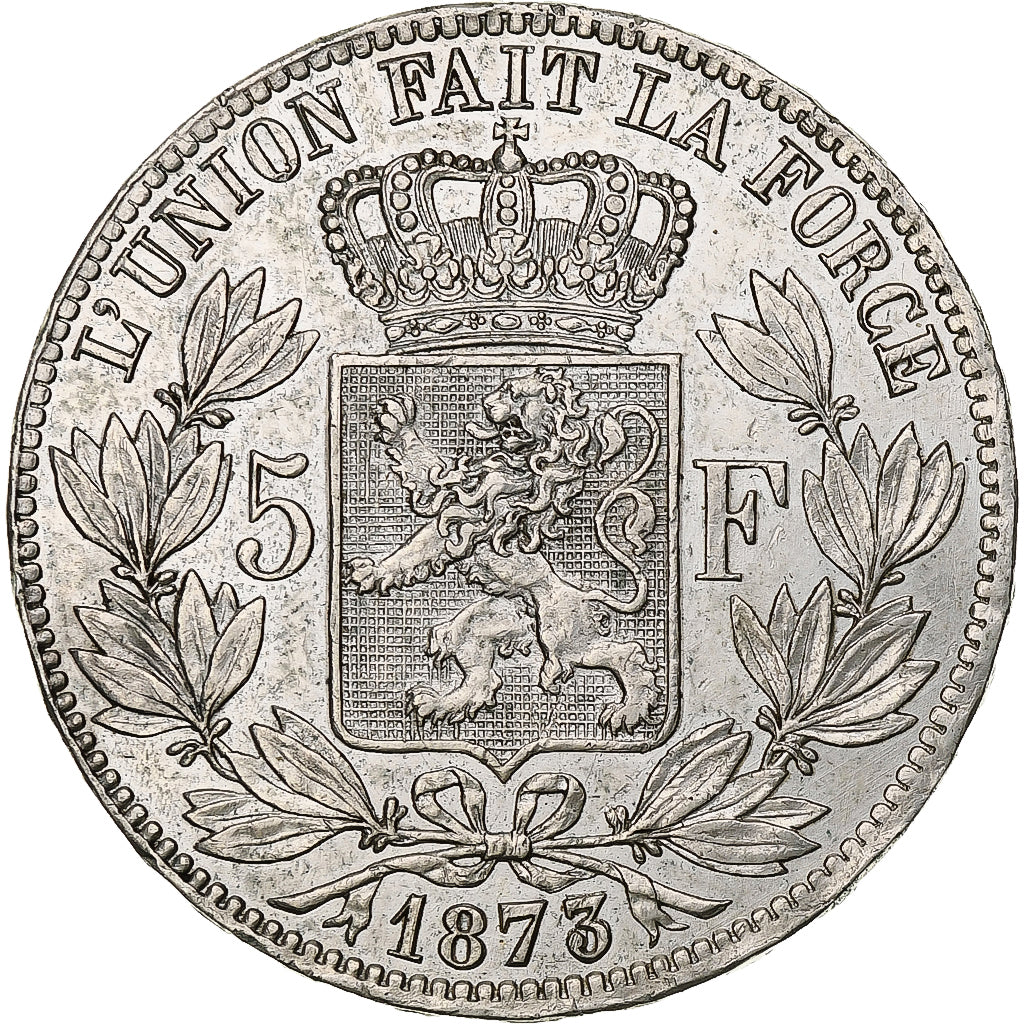 Belgium, Leopold II, 5 Francs, 5 Frank, 1873, Silver, EF(40-45), KM:24