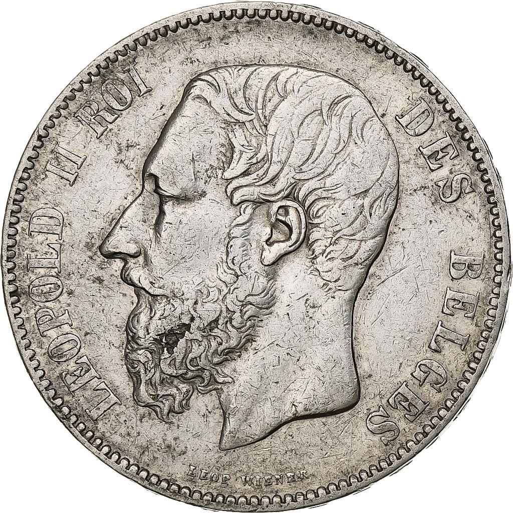Belgium, Leopold II, 5 Francs, 5 Frank, 1876, Silver, EF(40-45), KM:24