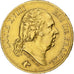 France, 40 Francs, Louis XVIII, 1818, Lille, Or, TB+, Gadoury:1092, KM:713.6