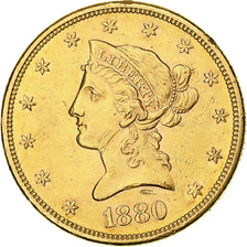 United States, 10 Dollars, Coronet Head, 1880, San Francisco, Gold, AU(50-53)