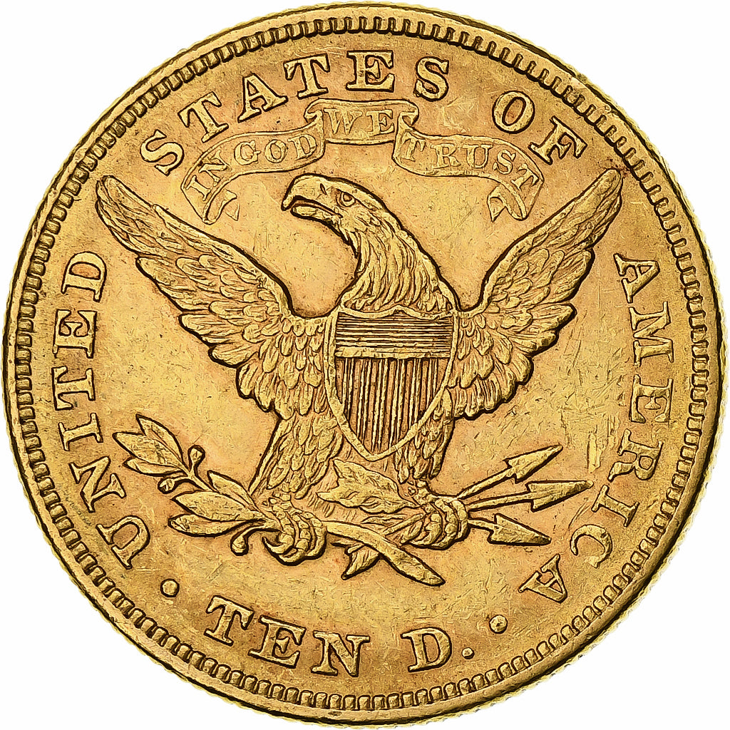 États-Unis, 10 Dollars, Coronet Head, 1879, Philadelphie, Or, TTB, KM:102